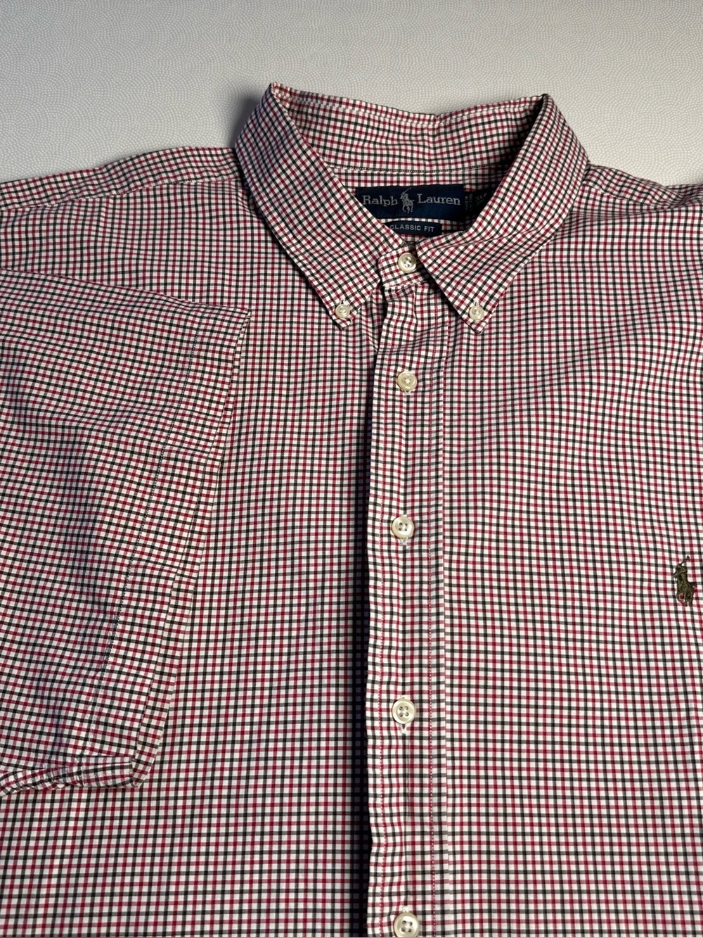 Ralph Lauren Classic Fit 3XB Big Red Check Button Front Short Sleeve Shirt - Picture 8 of 10